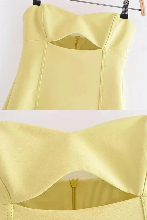 Women's Strapless Cut Out Mini Dress