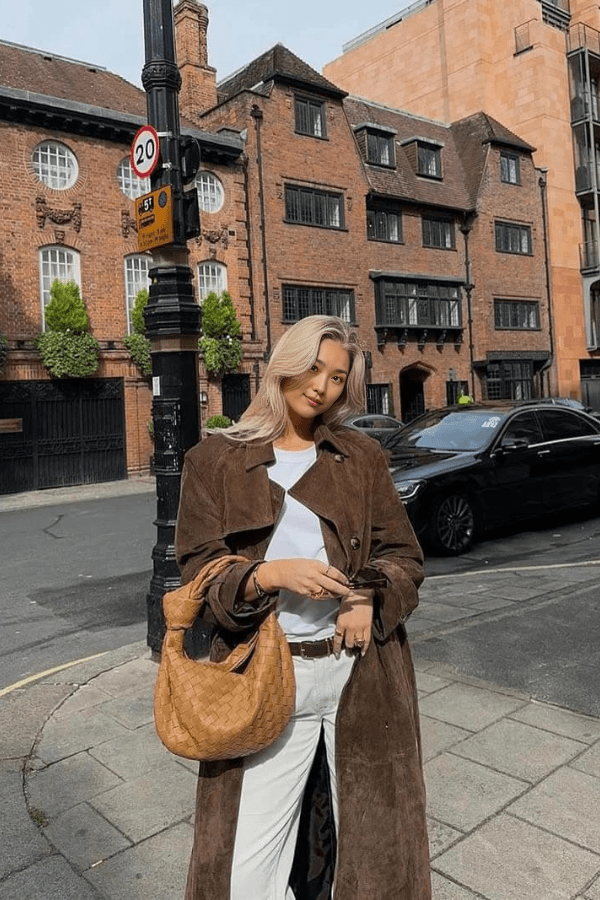 Trench Coat Women's Double Breasted Belted