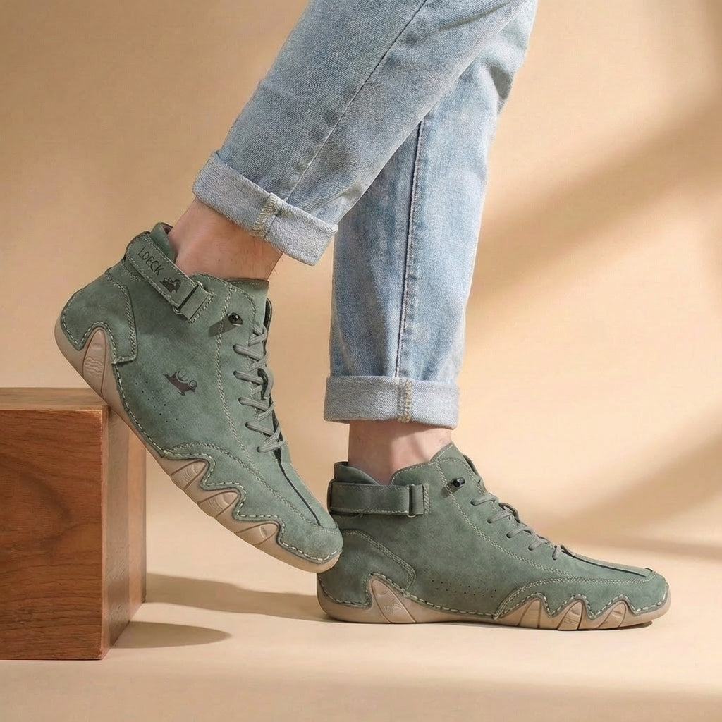 Bold High-Top Lace-Up Trainers