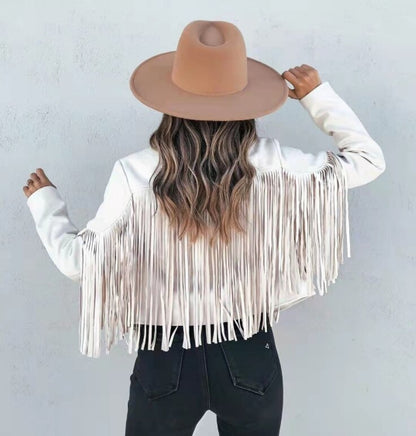 Fringe Jacket | Western Style with Lapel Collar