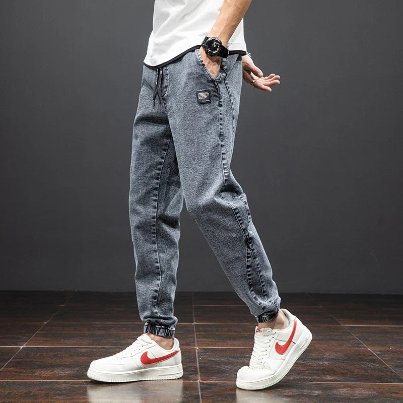 Men’s Denim Jogger Pants | Drawstring Cuffed Fit