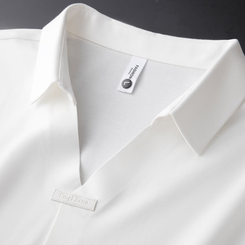 Men’s Casual Open Placket Polo Shirt