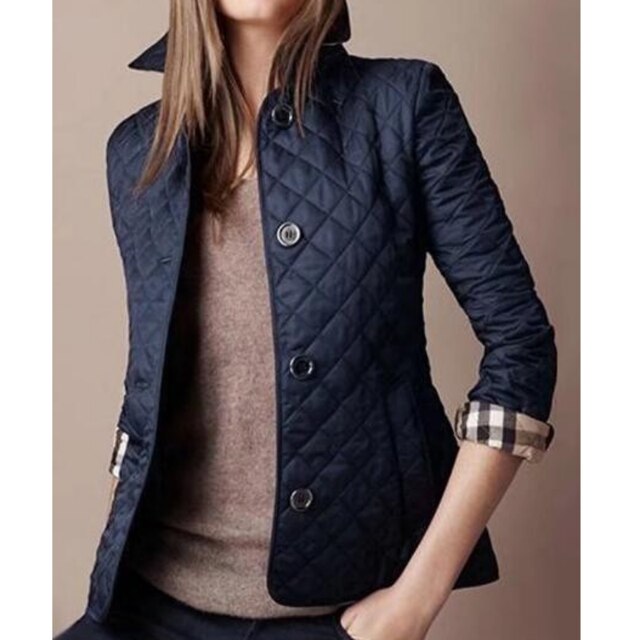 Women's Diamond Button Front Quilted Jacket