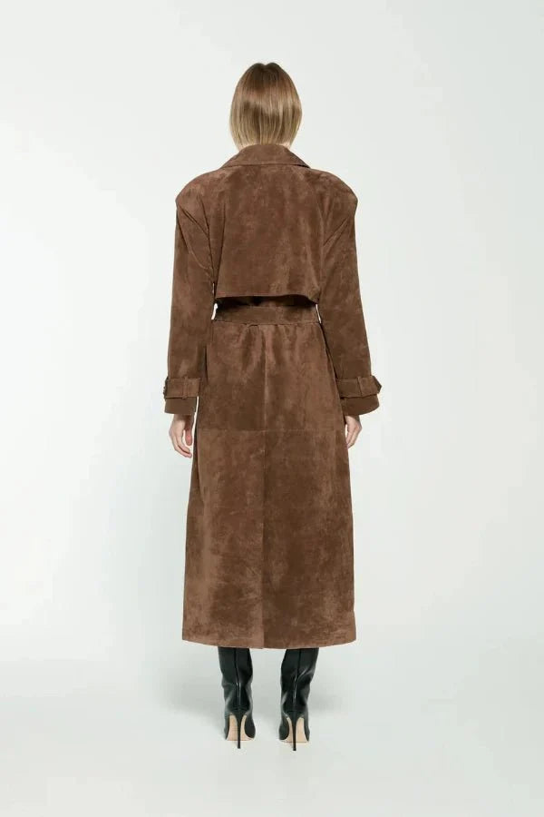Trench Coat Women's Double Breasted Belted