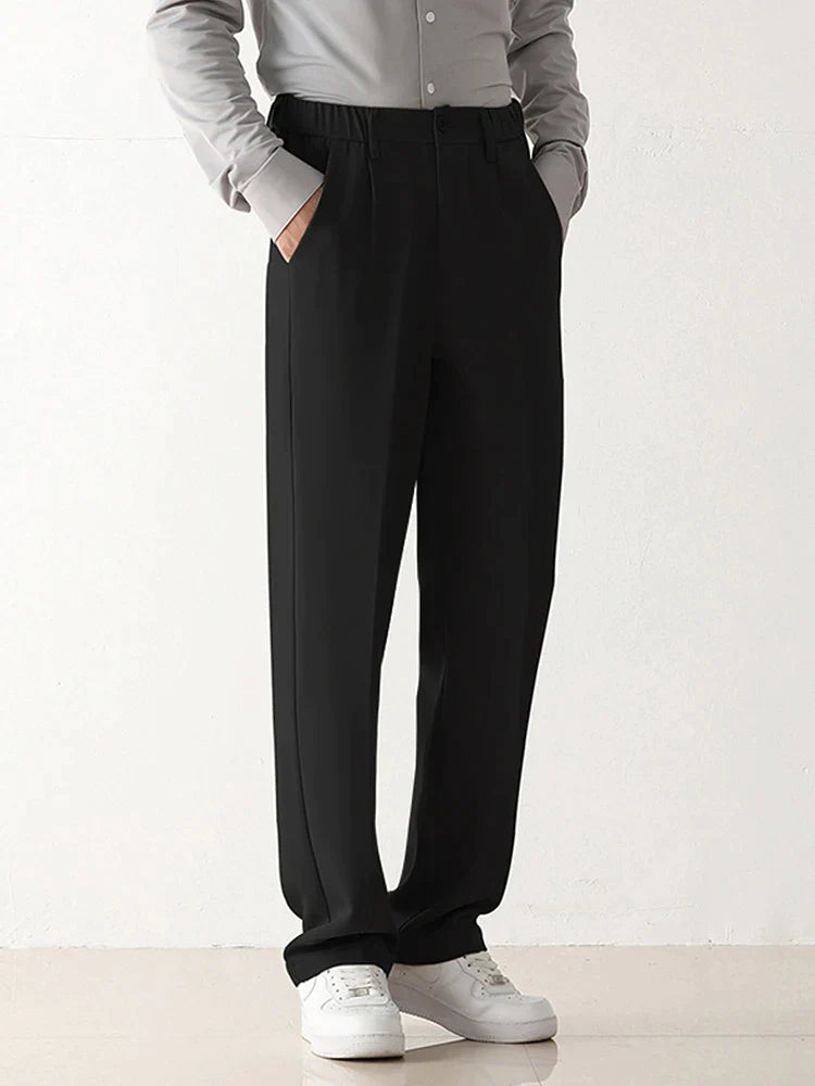 Wide Leg Formal Trousers | Relaxed Draped Fit