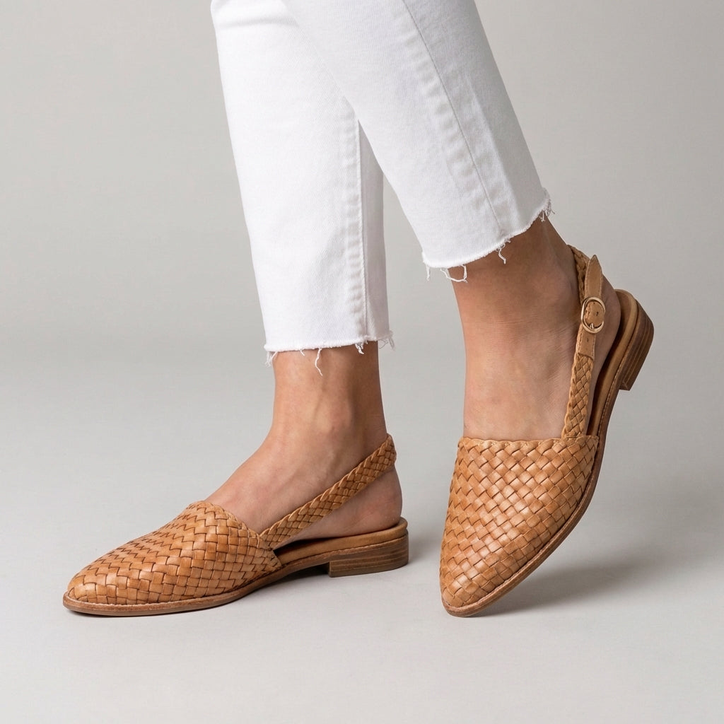 Women's Woven Leather Flats