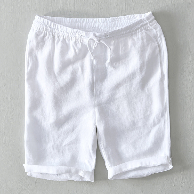 Men's Linen Shorts | Rolled Cuffs Shorts