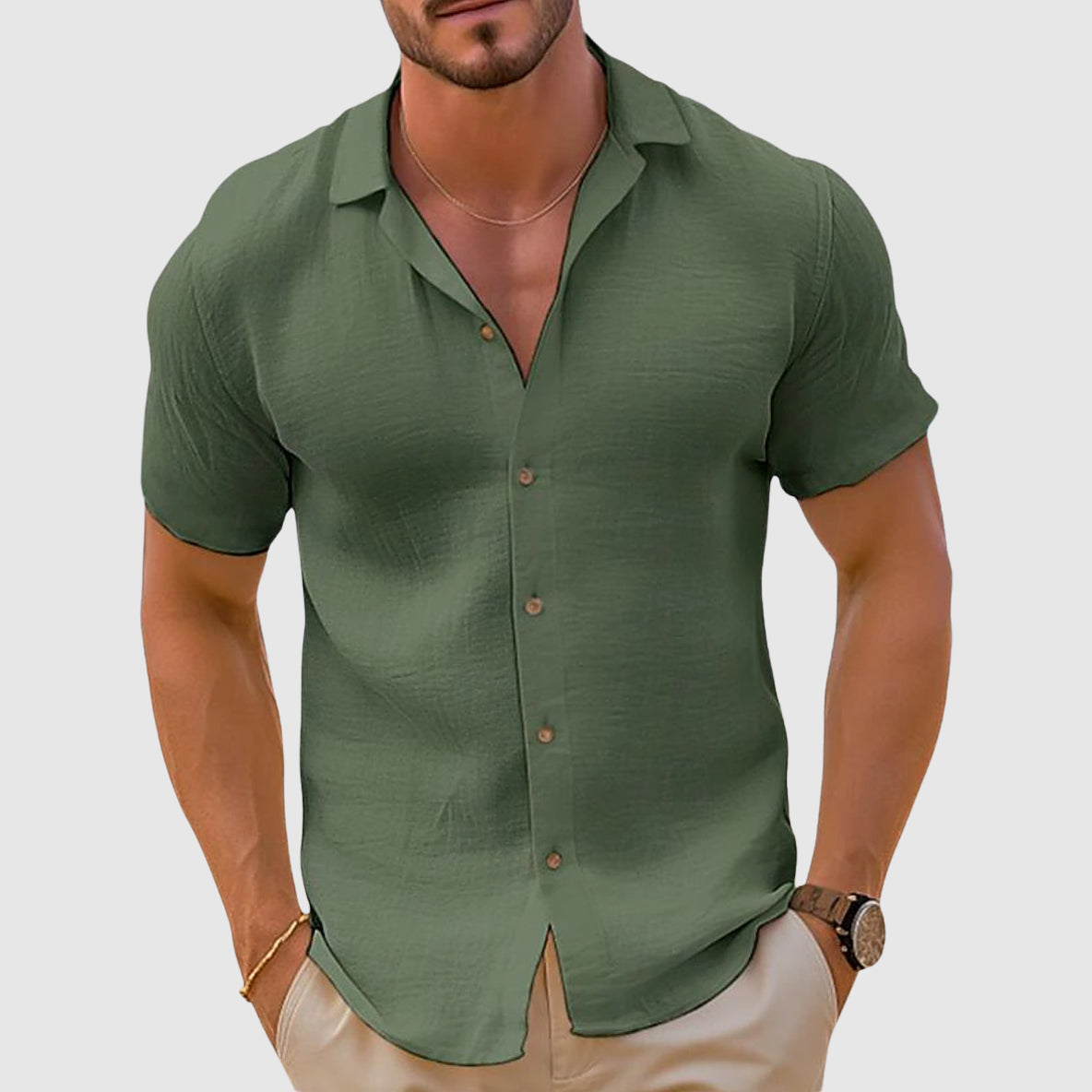 Men's Short Sleeve Button Up Shirt