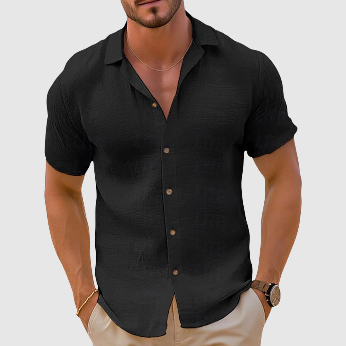 Men's Short Sleeve Button Up Shirt