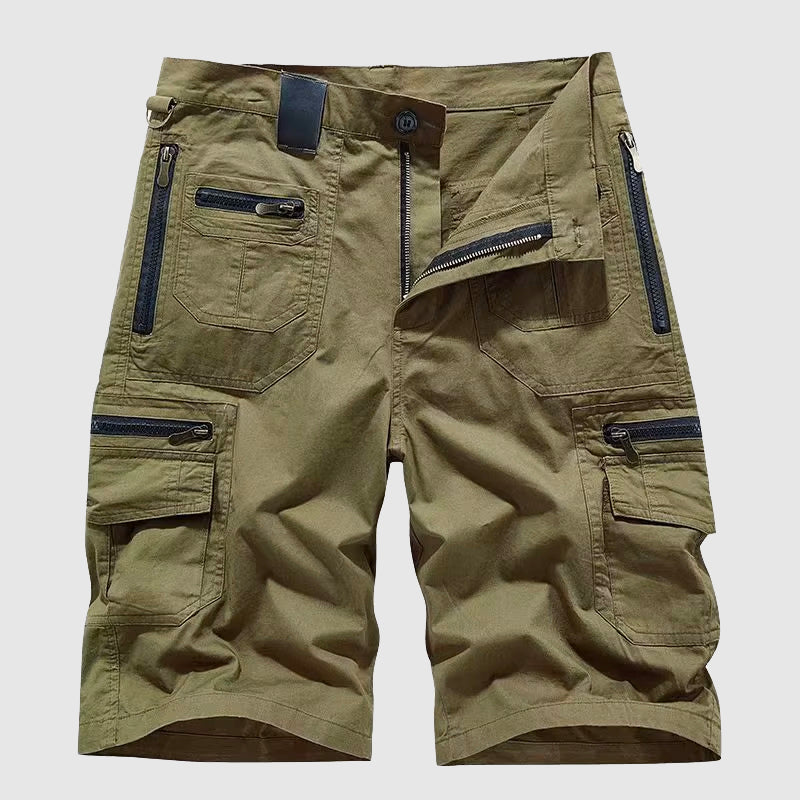 Button Fly Cargo Shorts | Zip Pockets