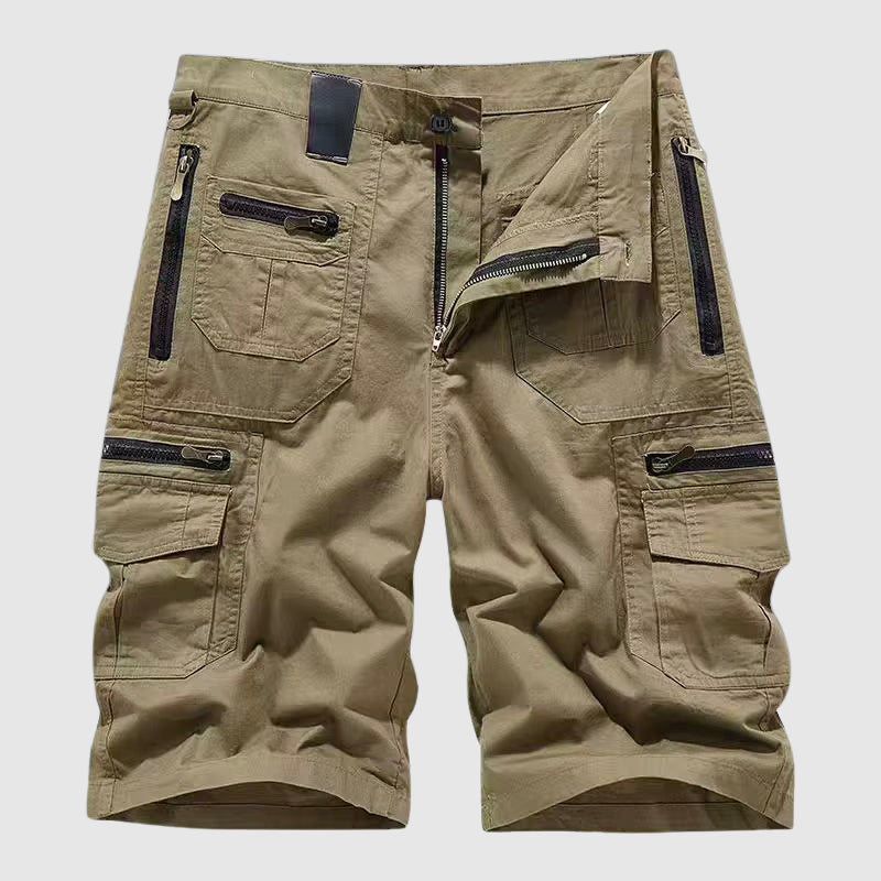 Button Fly Cargo Shorts | Zip Pockets