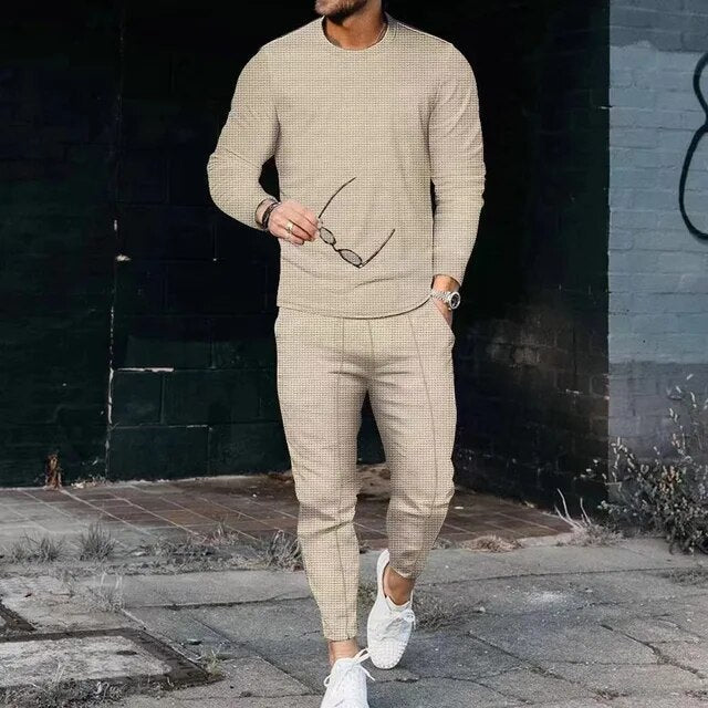 Slim Fit Tracksuit Set | Long Sleeve Top and Joggers