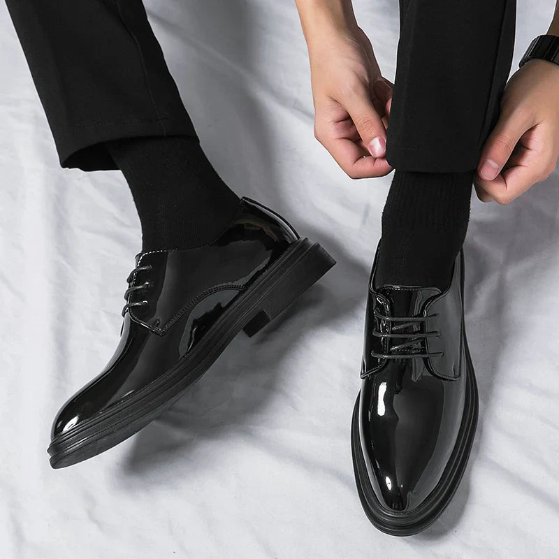 Men’s Patent Lace-Up Derby Dress Shoes