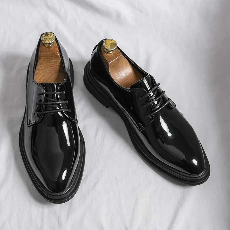 Men’s Patent Lace-Up Derby Dress Shoes
