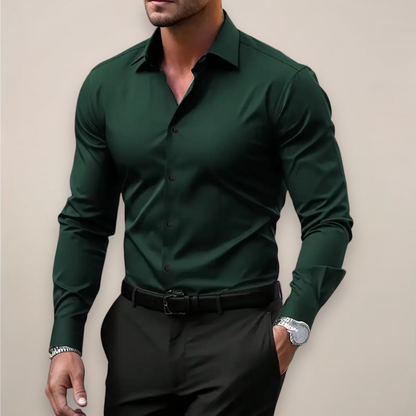 Men’s Notched Collar Long Sleeve Shirt