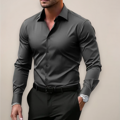 Men’s Notched Collar Long Sleeve Shirt