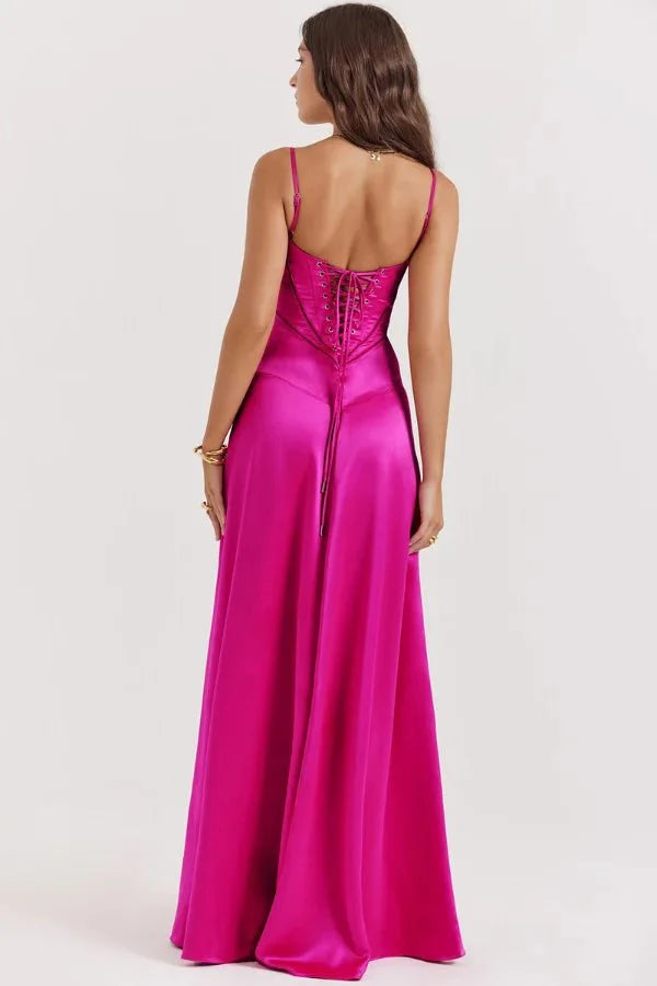 Women's Lace-Up Corset Evening Dress