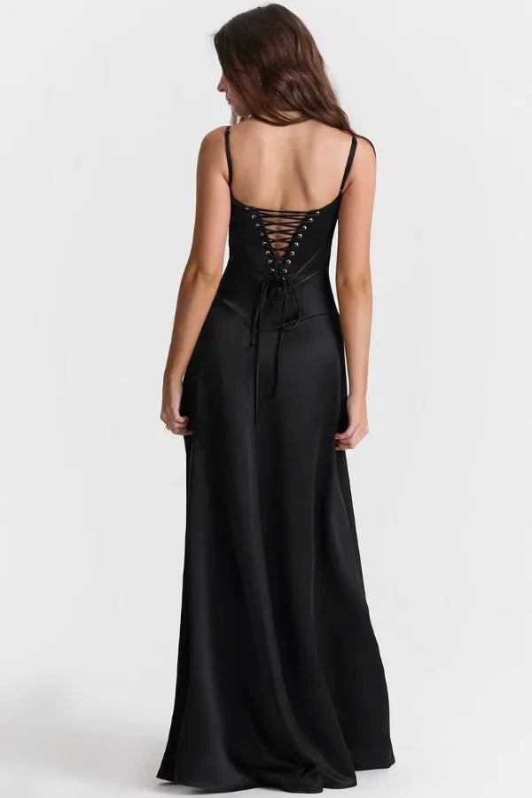 Women's Lace-Up Corset Evening Dress