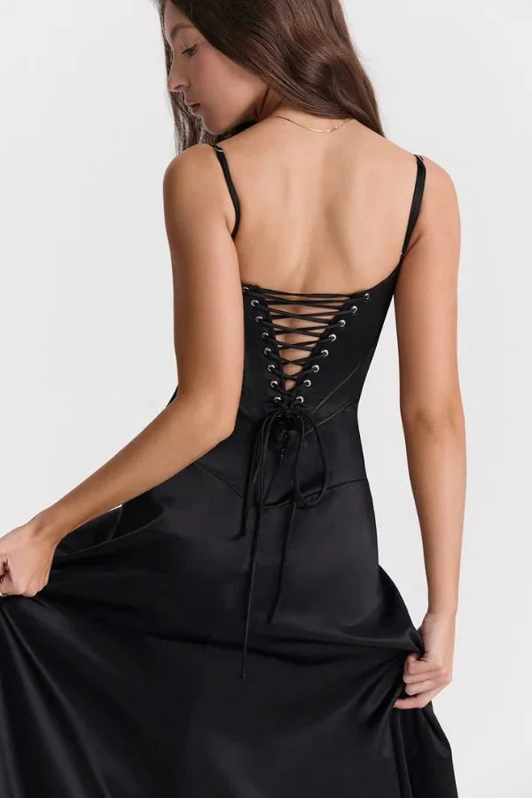 Women's Lace-Up Corset Evening Dress