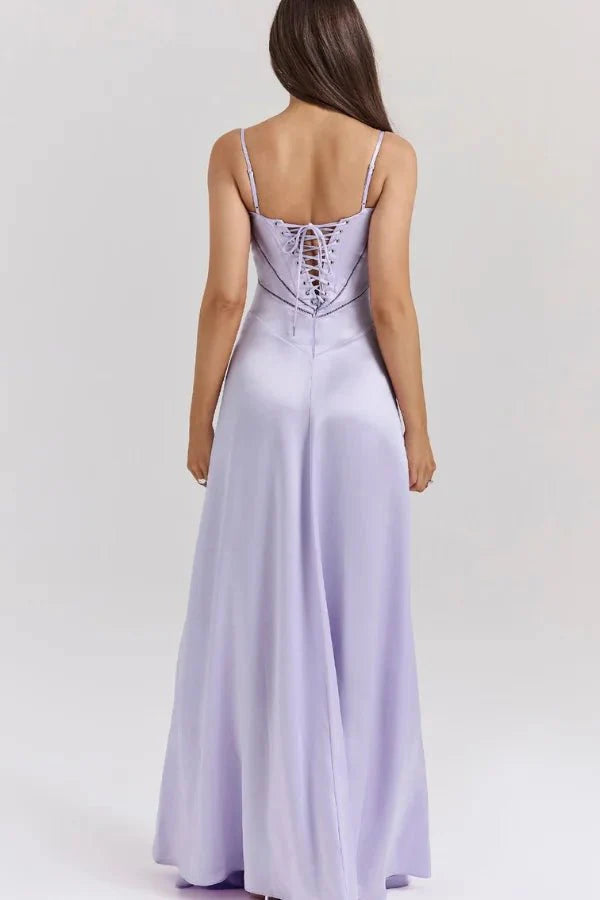 Women's Lace-Up Corset Evening Dress