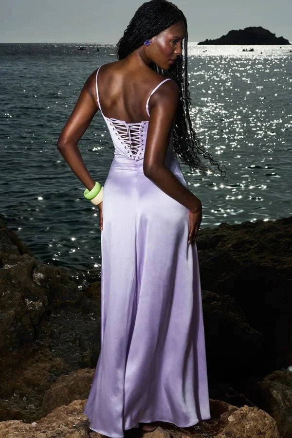 Women's Lace-Up Corset Evening Dress