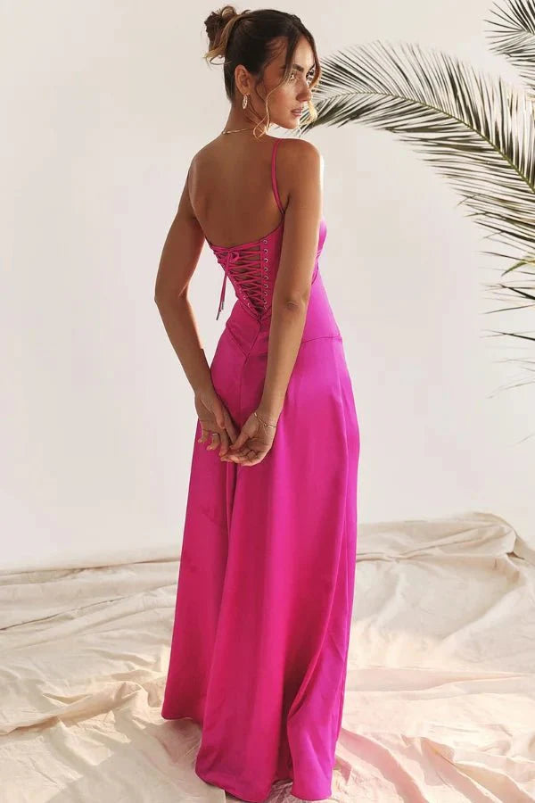 Women's Lace-Up Corset Evening Dress