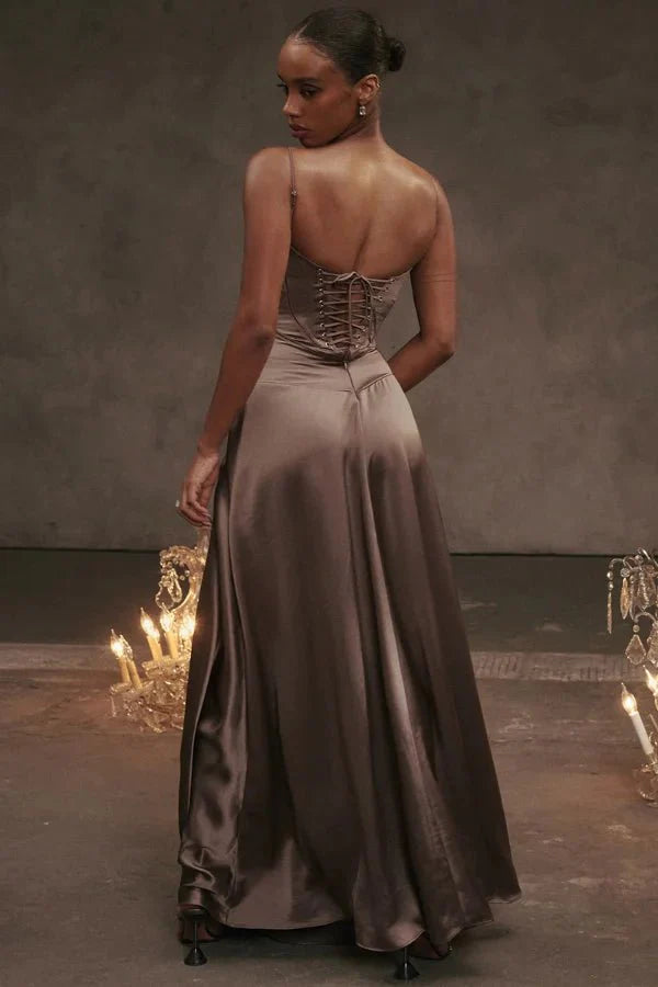 Women's Lace-Up Corset Evening Dress
