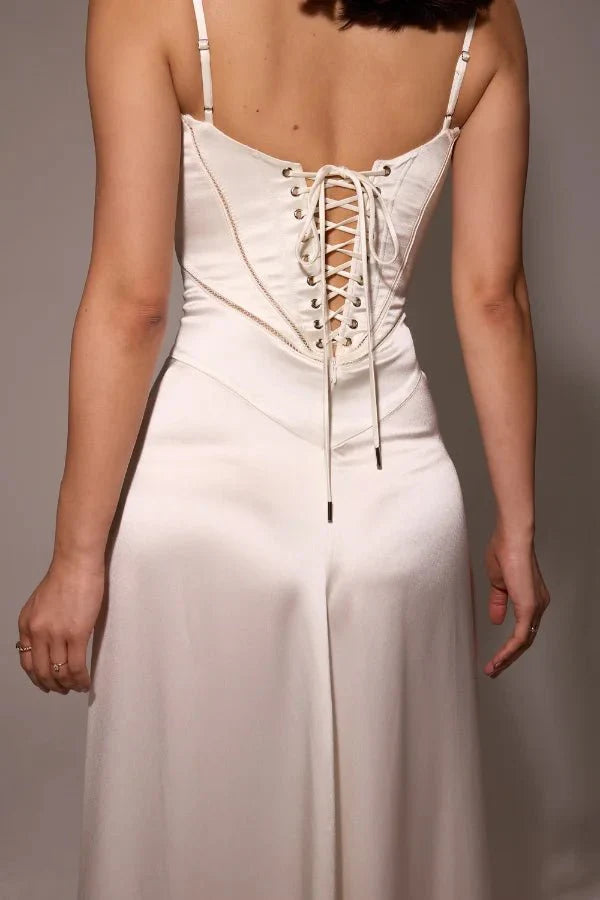Women's Lace-Up Corset Evening Dress