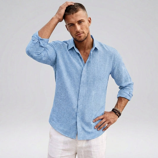 Men’s Long Sleeve Textured Shirt
