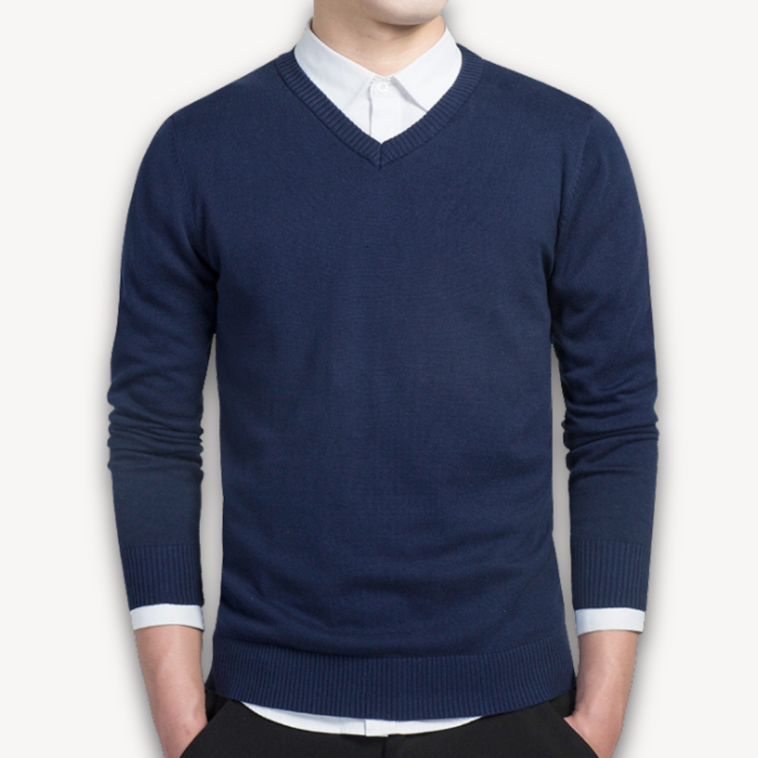 V Neck Pullover Jumper | Slim Fit Smart Casual Style