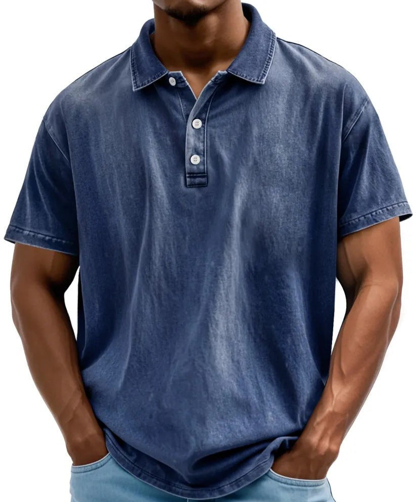 Men’s Washed Vintage Style Polo Shirt