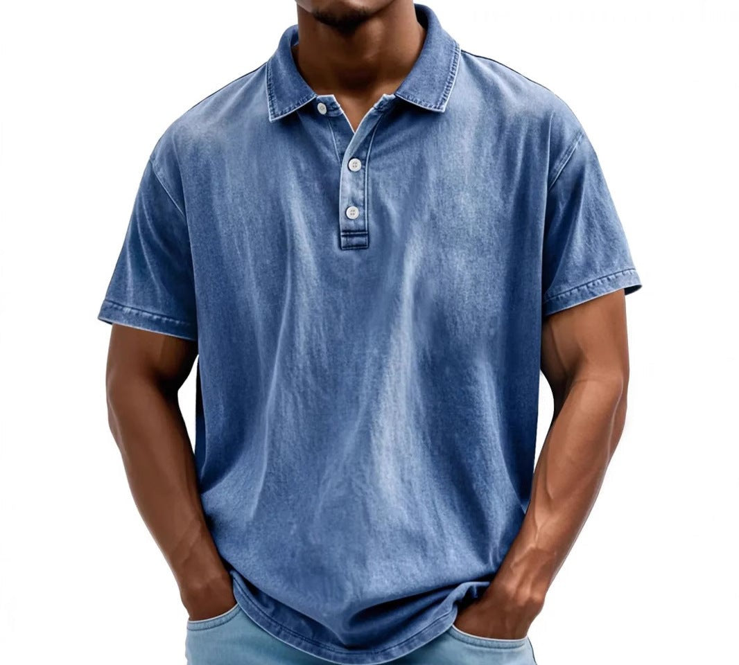 Men’s Washed Vintage Style Polo Shirt