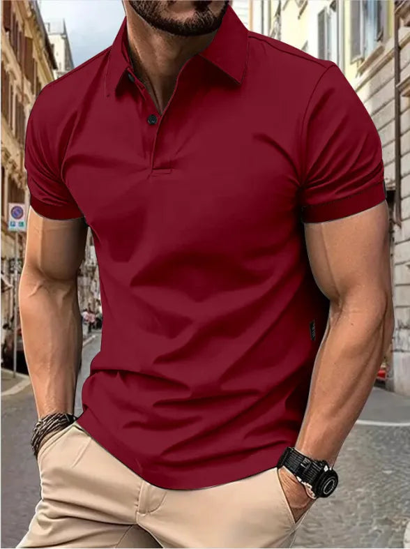 Men's Tight Henley Polo Shirt
