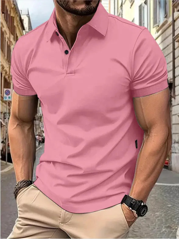 Men's Tight Henley Polo Shirt
