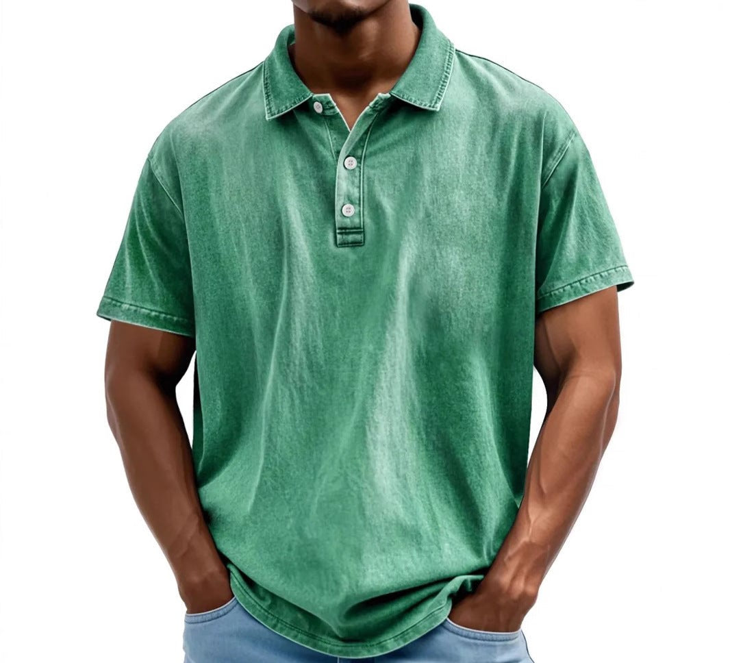 Men’s Washed Vintage Style Polo Shirt