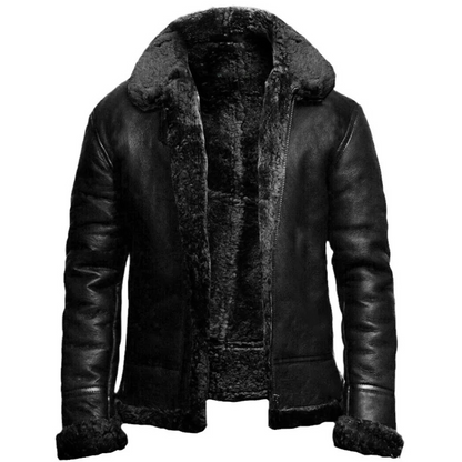 Shearling Jacket | Classic Zip Front Aviator Style