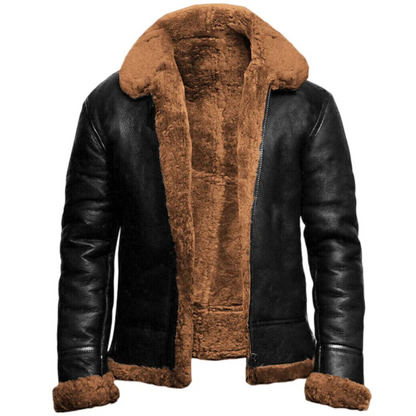 Shearling Jacket | Classic Zip Front Aviator Style