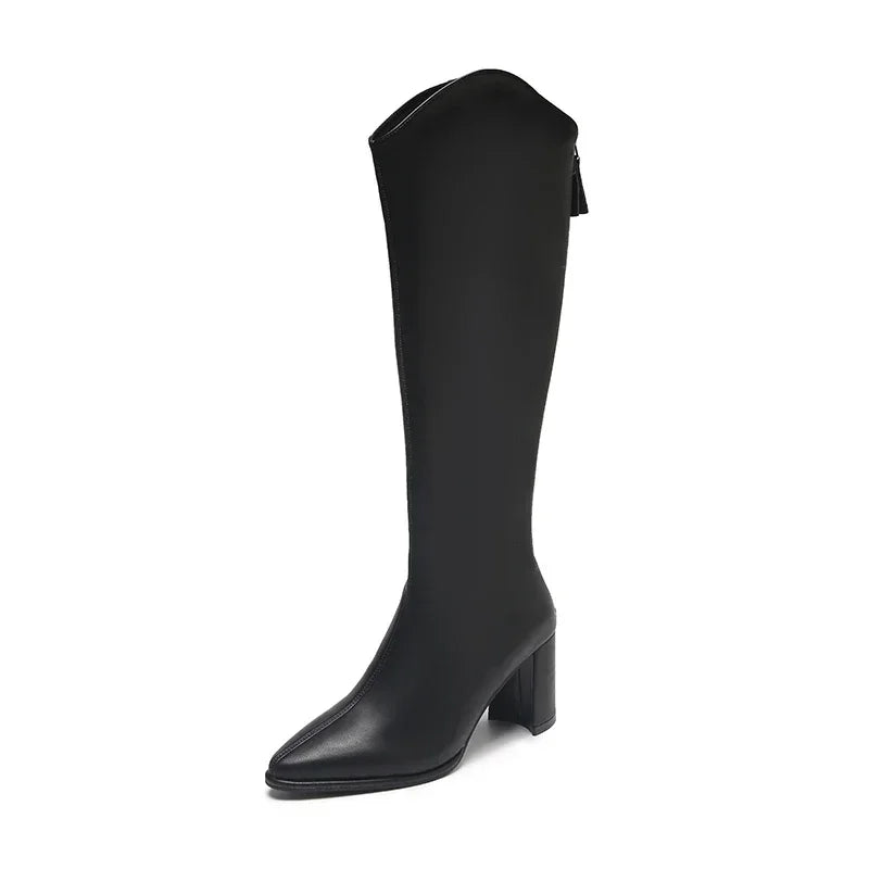 Women's Block Heel Knee High Boots