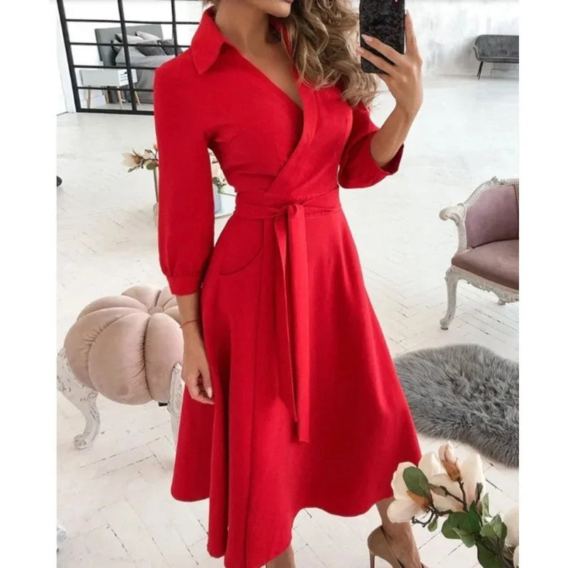 Women's Belted Blazer Dress | Collared Wrap