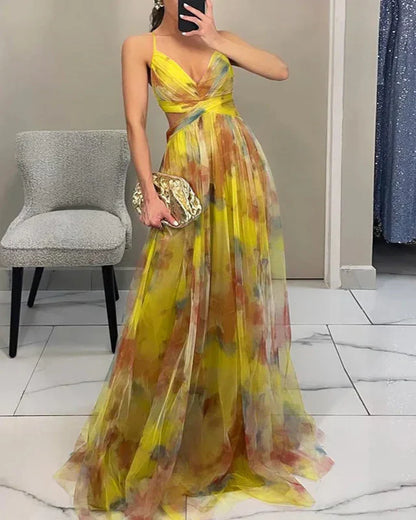 Maxi Dress | Women's Floral Spaghetti Strap