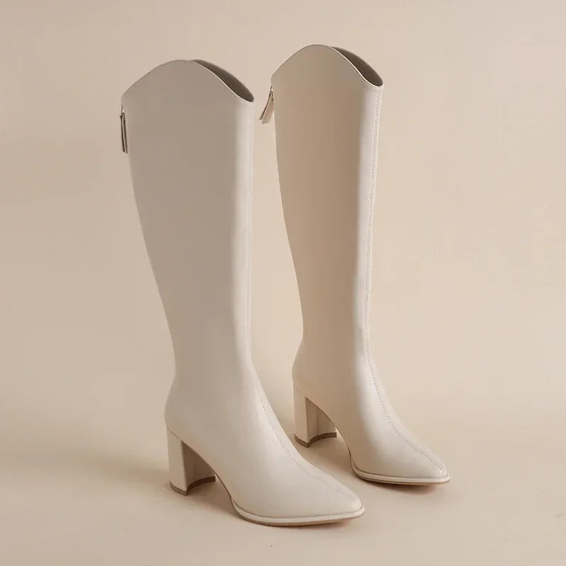 Women's Block Heel Knee High Boots