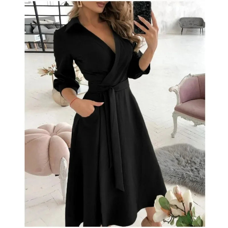 Women's Belted Blazer Dress | Collared Wrap