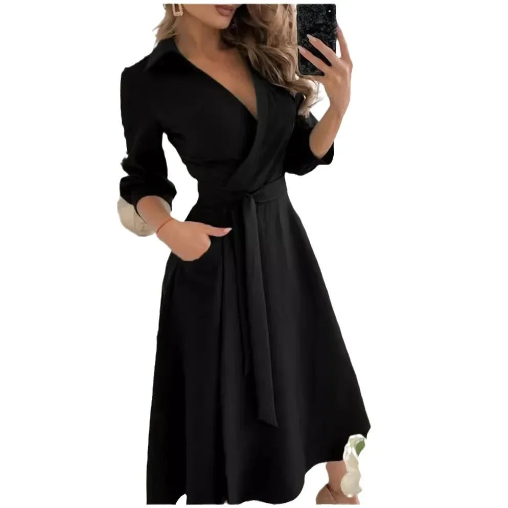 Women's Belted Blazer Dress | Collared Wrap