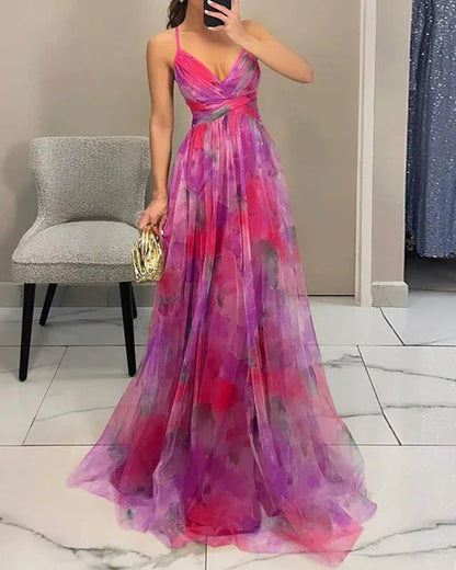 Maxi Dress | Women's Floral Spaghetti Strap