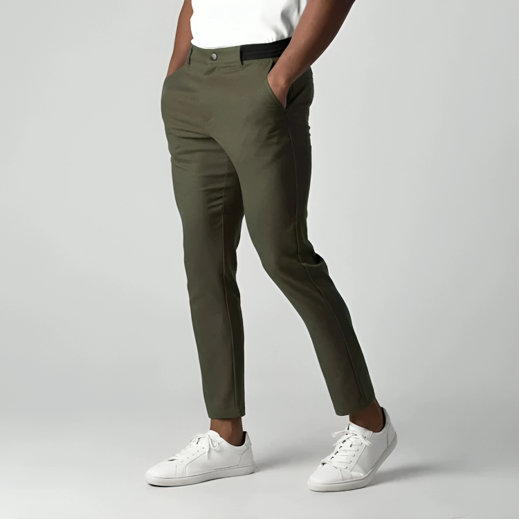 Slim Fit Chinos Work Trousers | Tapered Leg with Pockets