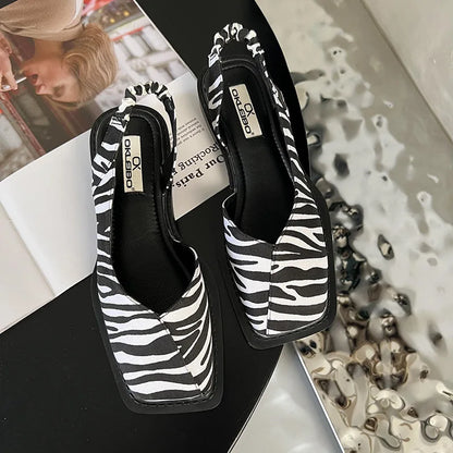 Women's Square Toe Slingback Sandals