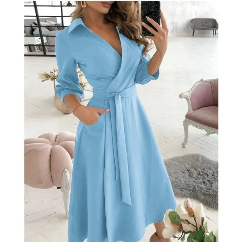 Women's Belted Blazer Dress | Collared Wrap