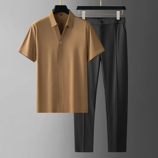 Men’s Linen Polo Shirt & Pants Co-Ord