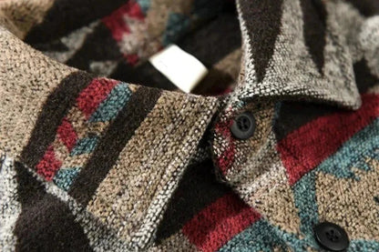 Patterned Overshirt | Relaxed Fit Button Front