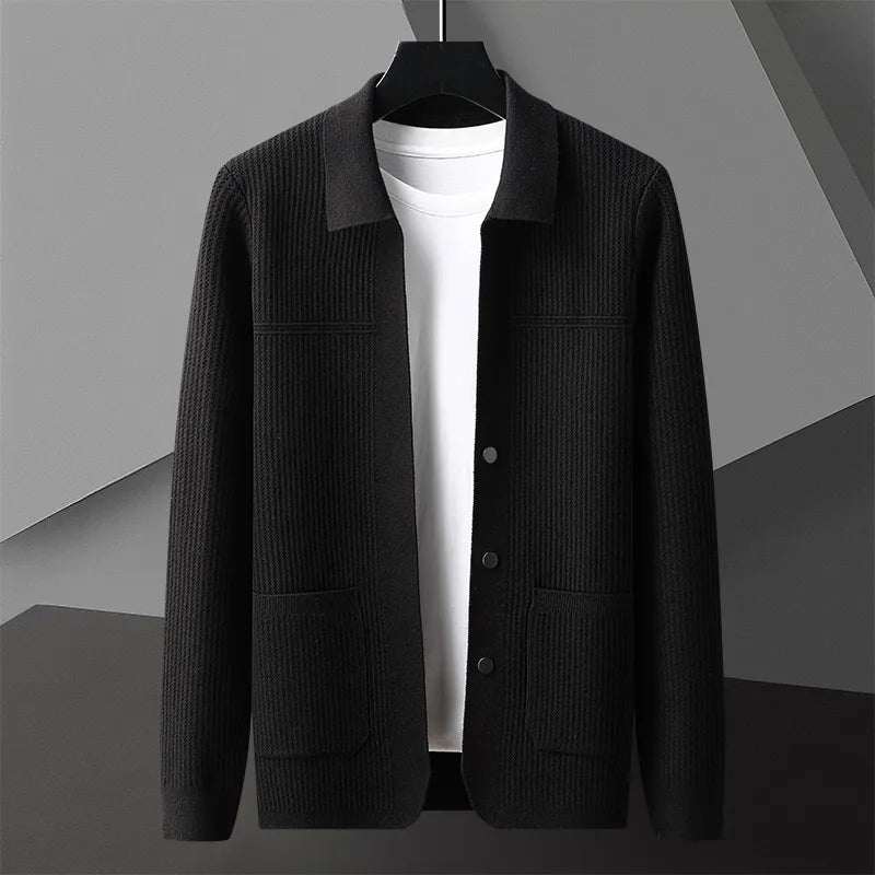 Men's Knit Collared Lightweight Cardigan
